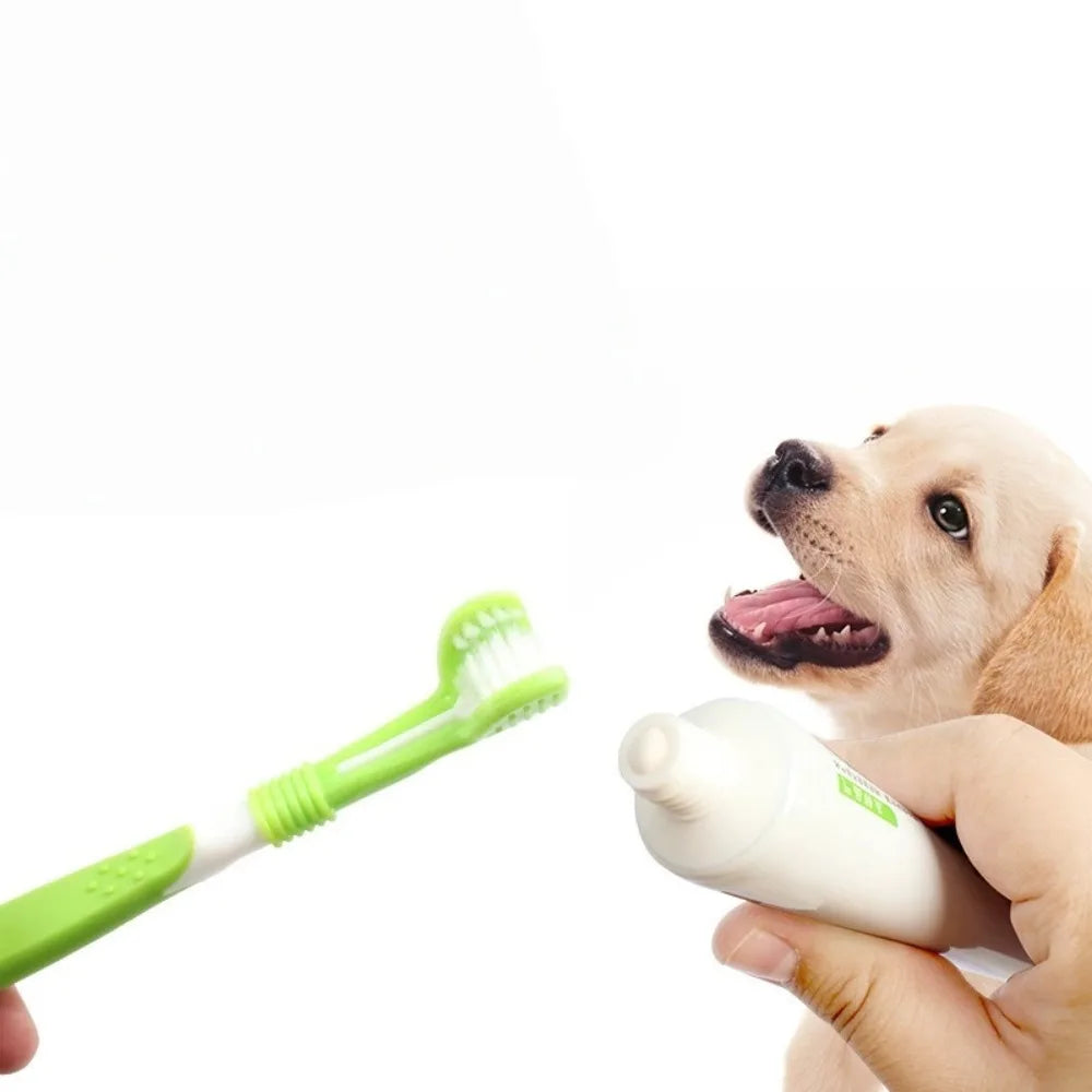 Premium Three Sided Pet Toothbrush For Effective Daily Dental Care