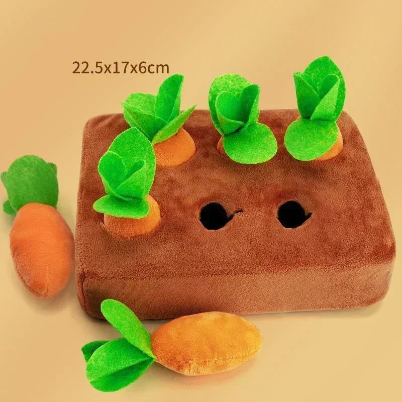 Dog Snuffle Mat Plush Carrot Toy Vegetable Field Interactive