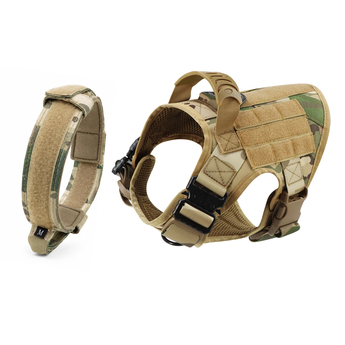 PETRAVEL Tactical Dog Harness And Collar Set For Walking Training