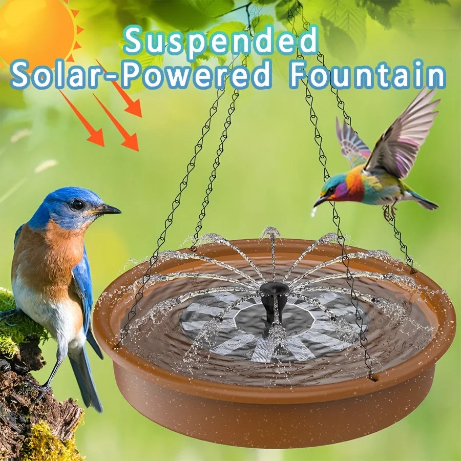 Solar Powered Pond Fountain With Multi-Pattern Nozzles IPX8 Outdoor