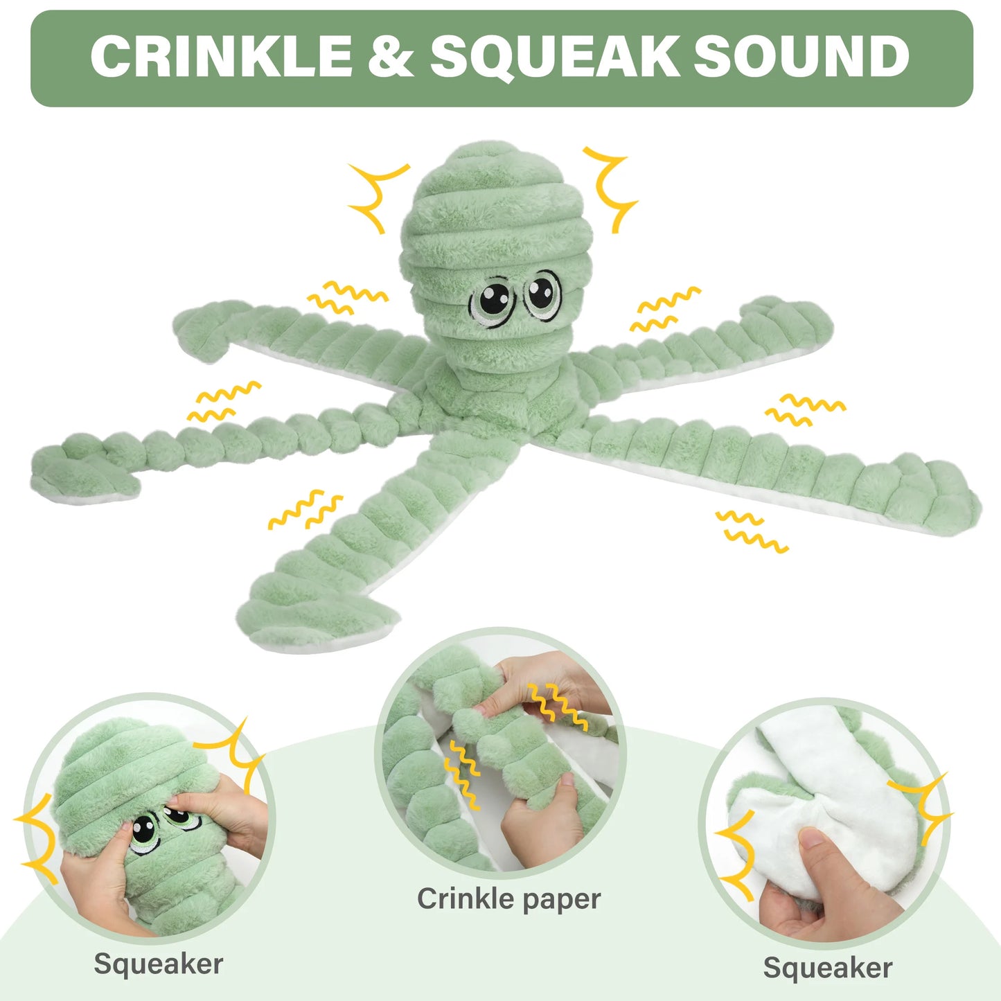 Octopus Design Plush Squeaky Dog Chew Toy for Dogs