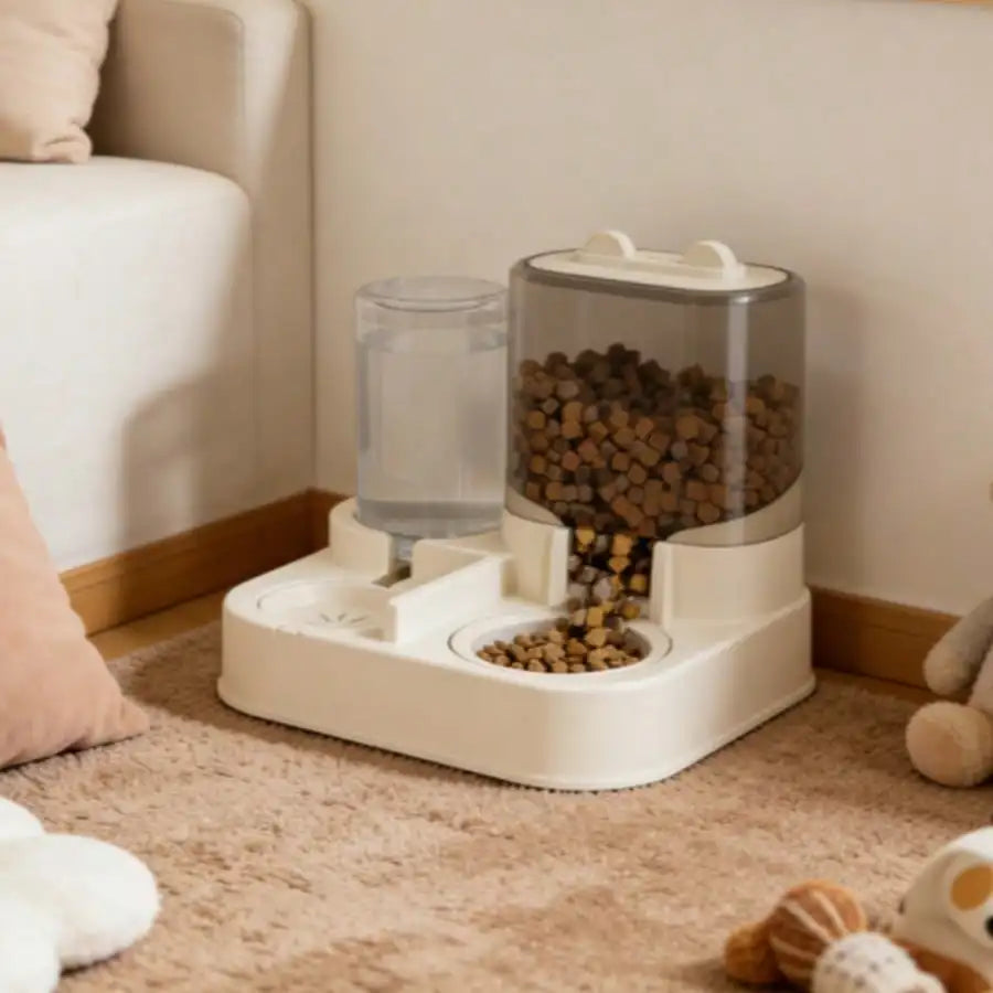 Automatic Pet Feeder And Waterer Gravity Dispenser