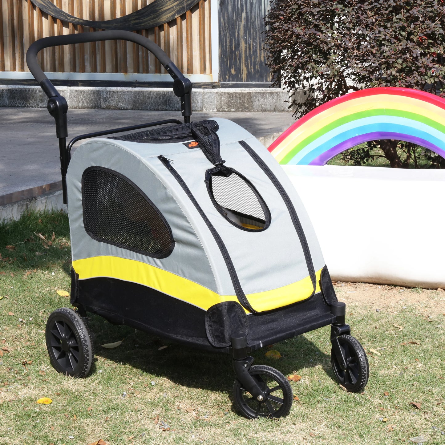 Portable Outdoor Dog And Cat Stroller Carrier With Adjustable Handle