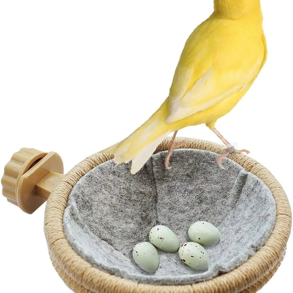 Bird Nest for Canary Finch Parrot with Felt Cushion