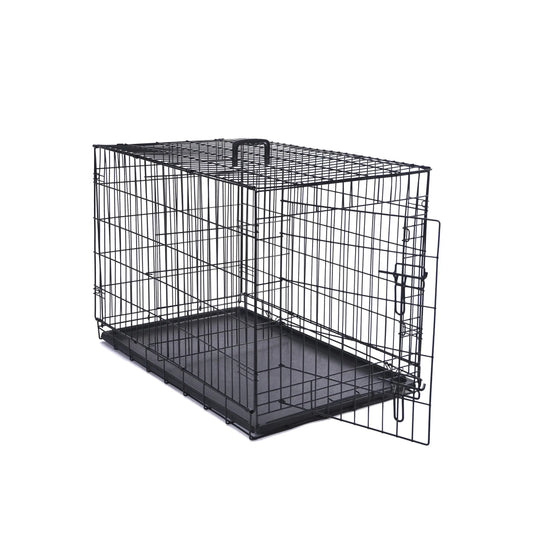 Foldable Metal Wire Dog Crate Kennel Portable Tray Divider
