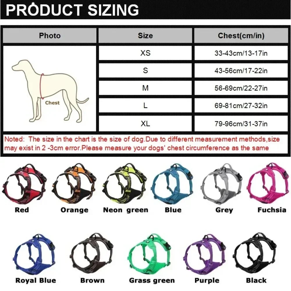 YOUSECN Reflective Adjustable Dog Harness Vest Chest Strap