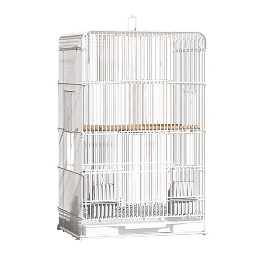 Wrought Iron Bird Cage Lightweight Portable Parrot Cage Removable Tray Large Bird Carrier for Indoor Outdoor Home Bird Feeding