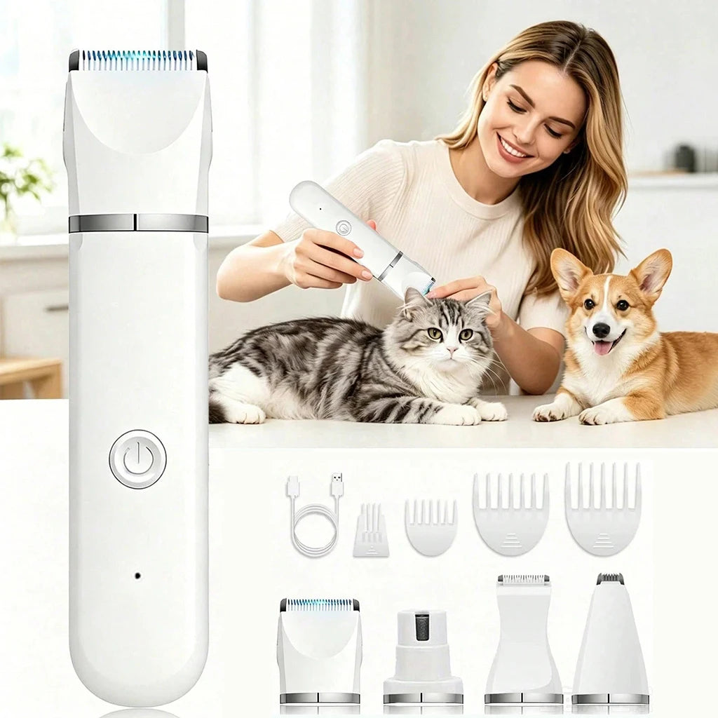 SHUYU 4 In 1 Rechargeable Pet Hair Clipper Grooming Kit