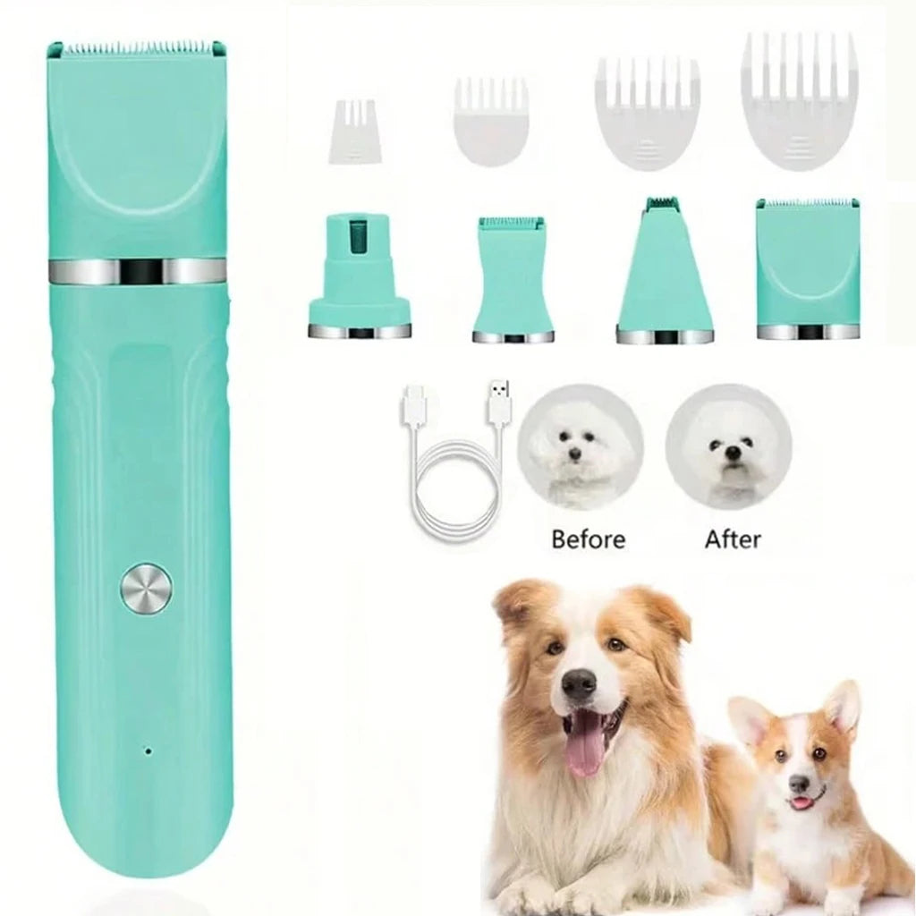SHUYU 4 In 1 Rechargeable Pet Hair Clipper Grooming Kit