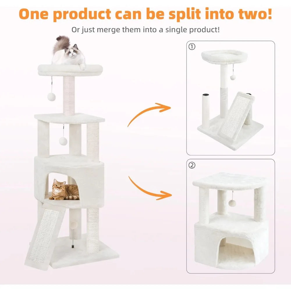NBVCX Cat Tower With Condo And Scratching Posts Small Spaces