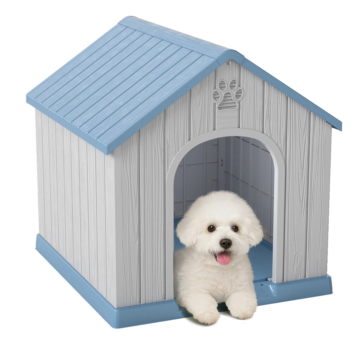 Plastic Dog House Weatherproof Indoor Outdoor Shelter