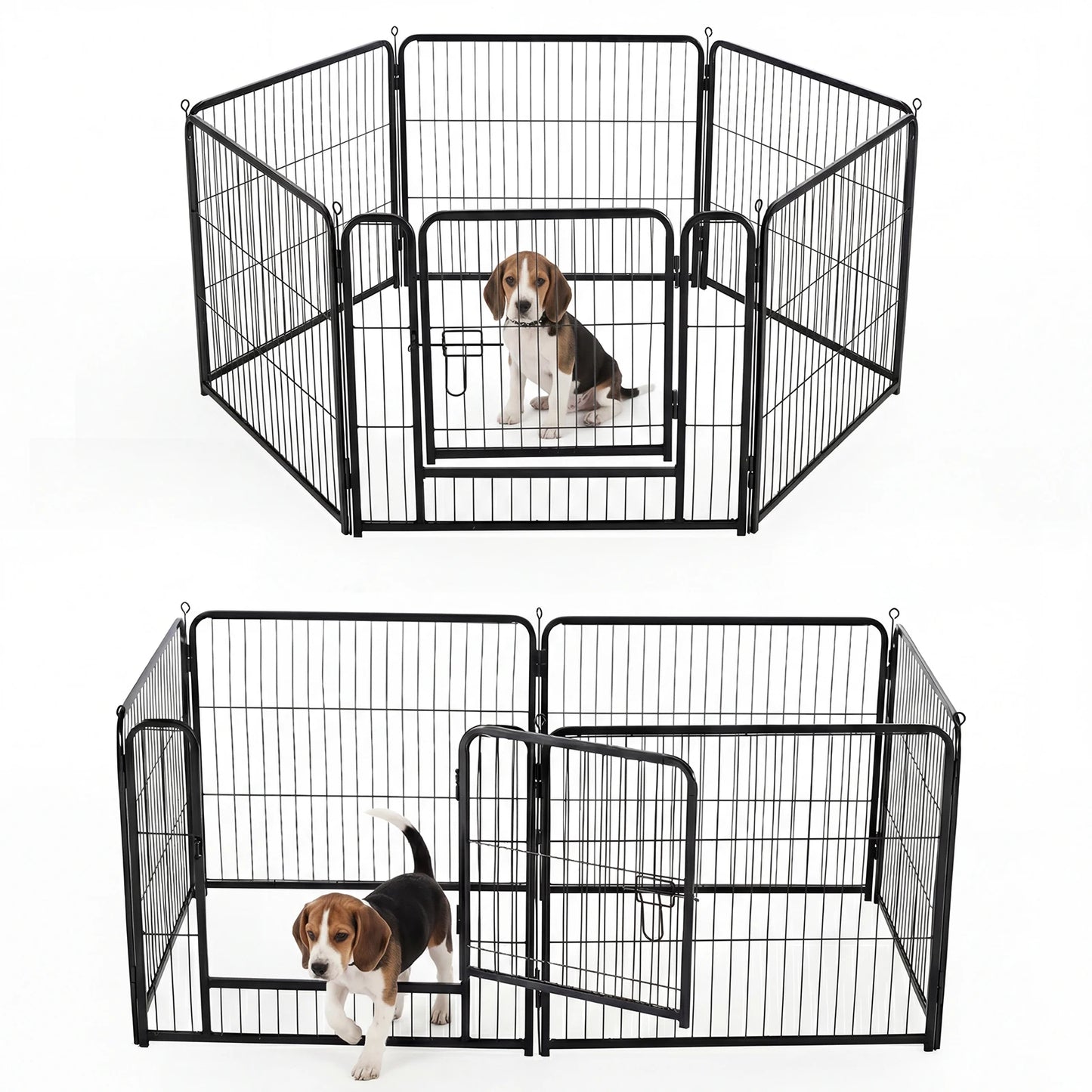 JHK 6 Panels Metal Dog Playpen Fence Foldable For Outdoor Yard