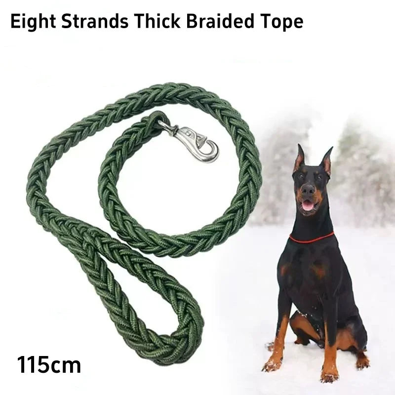 Nylon Braided Dog Leash For Large Breeds Walking Outdoor Training