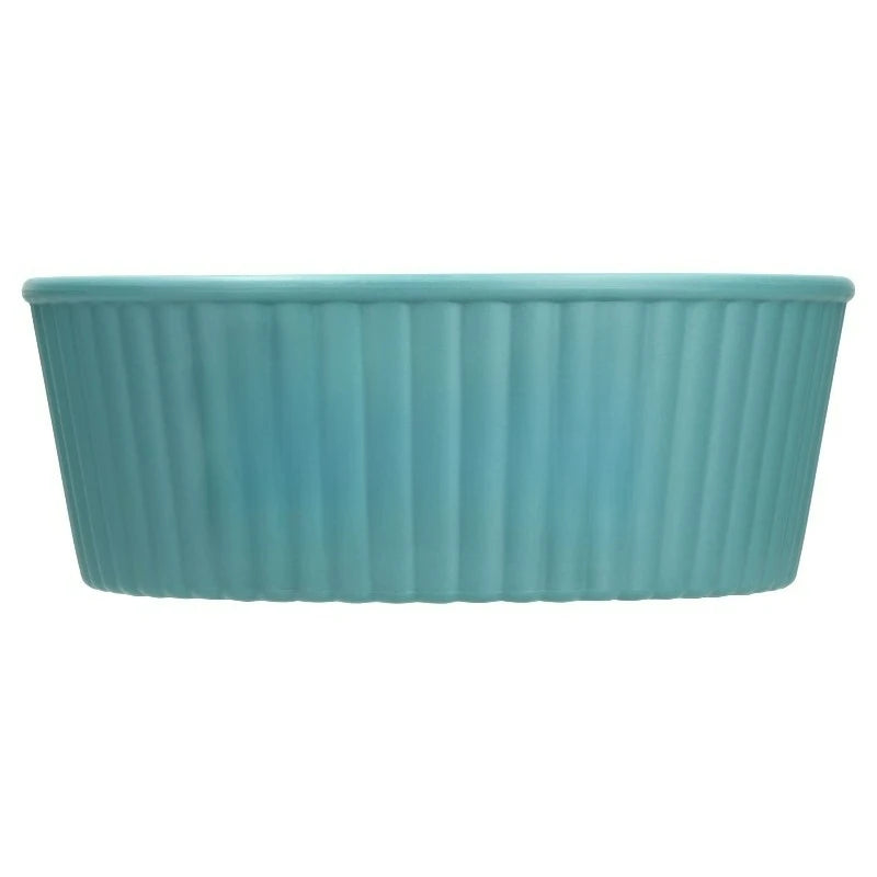Embossed Woof Design Round Plastic Pet Feeding Bowl