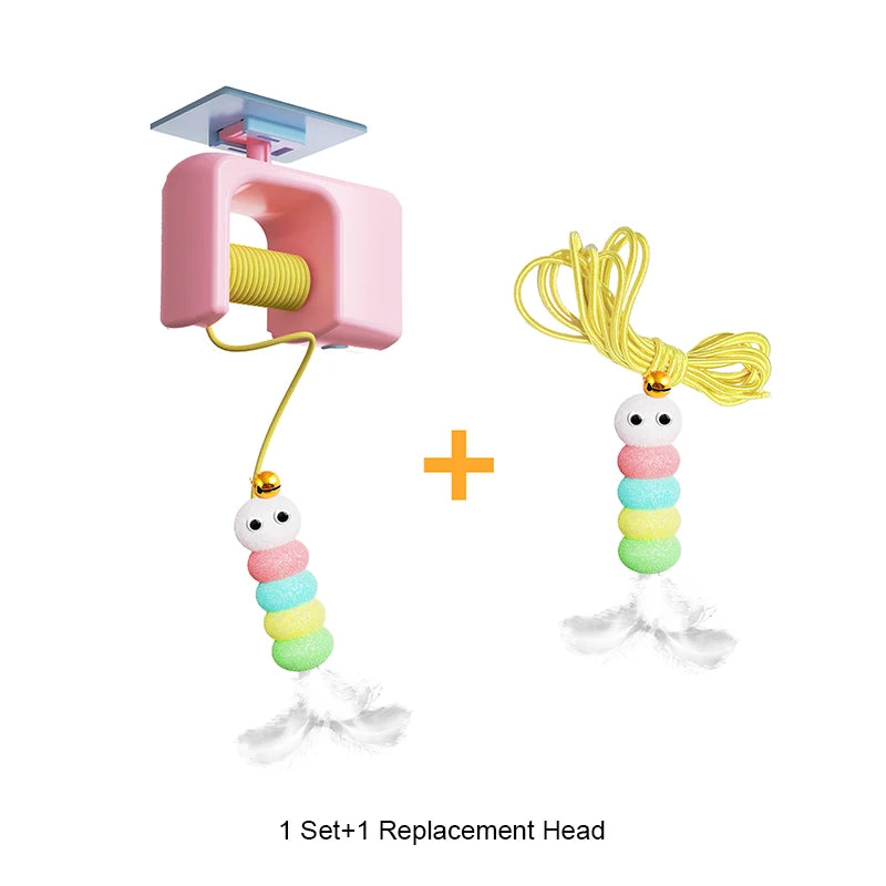 Cat Toy Swing Disc With Bell Hanging Interactive Rope Toy