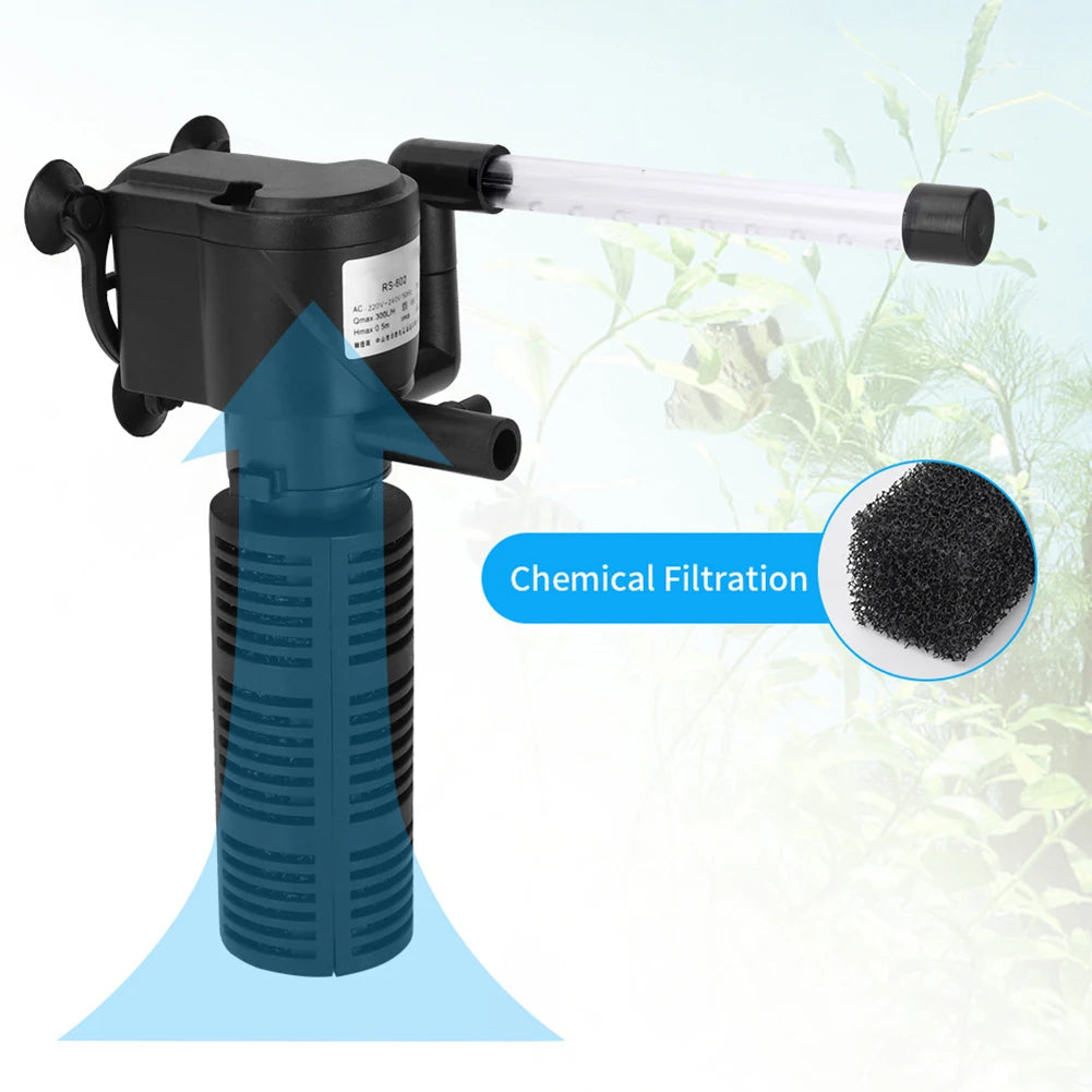 APWIKOGER 3-In-1 Internal Aquarium Filter Submersible Water Purifier