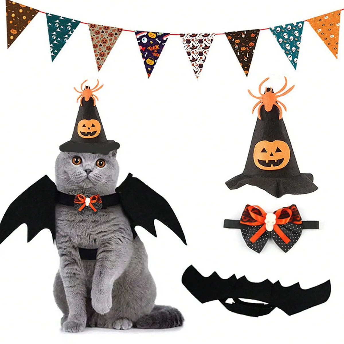 Halloween Pet Costume And Accessory Set For Playful Transformations