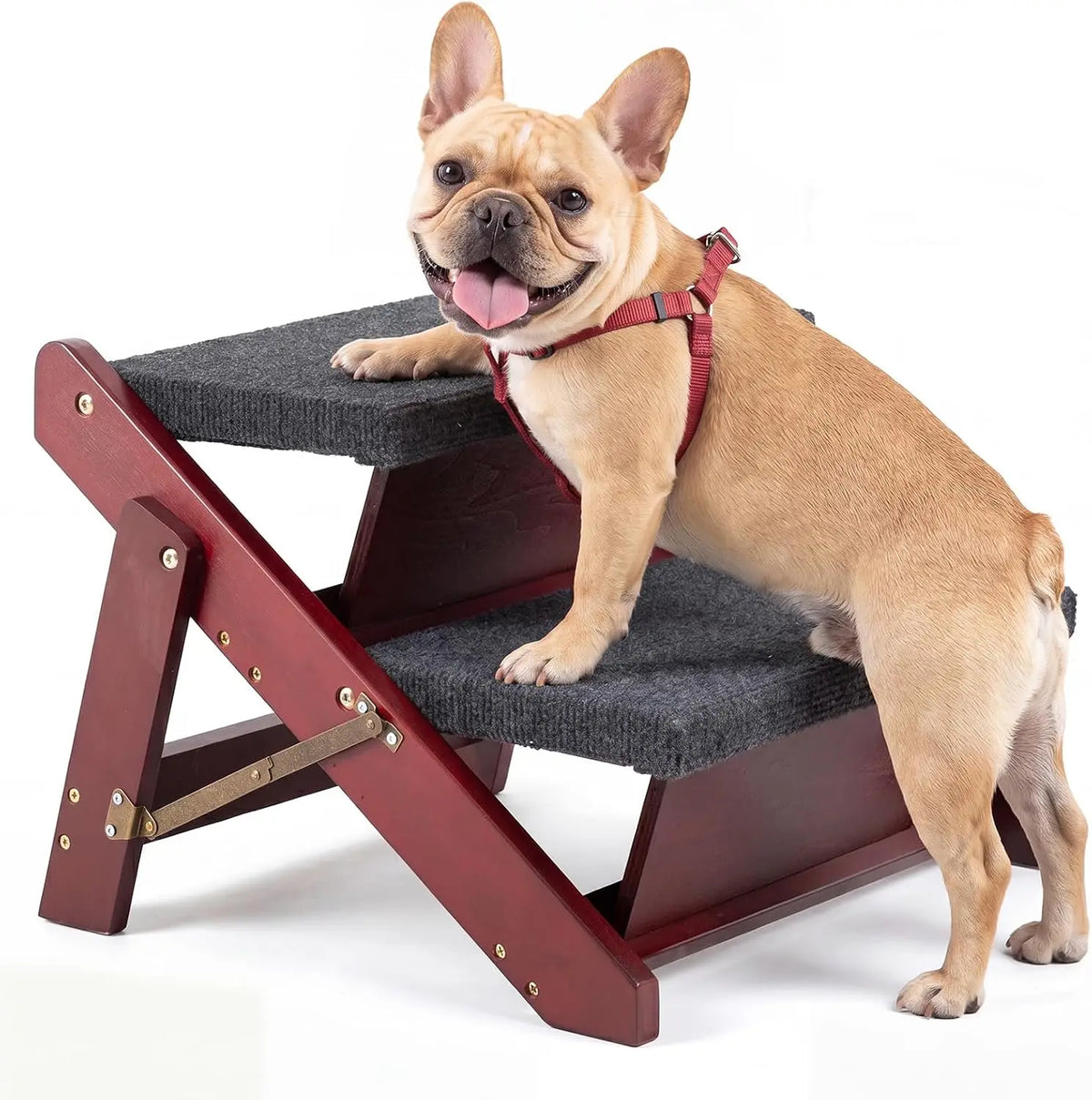 Premium Foldable 3 In 1 Pet Stairs Ramp Wood Construction