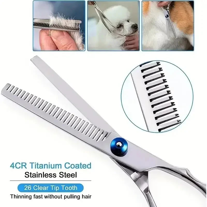 Ambidextrous Pet Safe Stainless Steel Dog Grooming Scissors Round Head