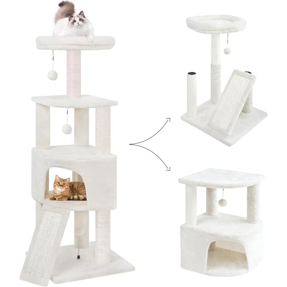 NBVCX Cat Tower With Condo And Scratching Posts Small Spaces