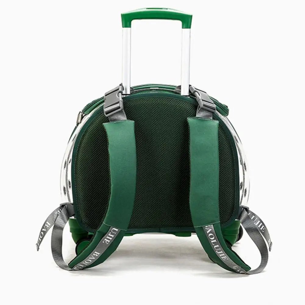 Portable Pet Trolley Case With Silent Wheels And Clear Ventilation