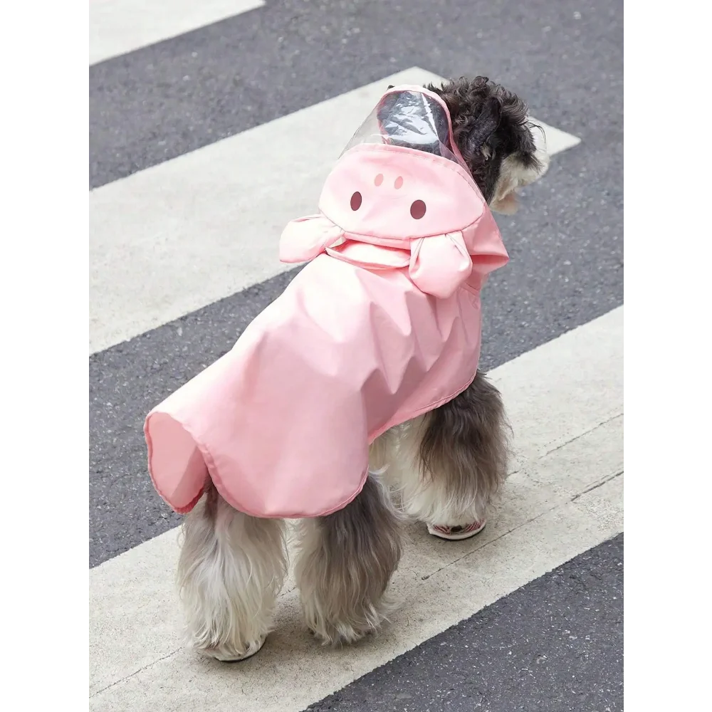 PETSIN Cartoon Bear Hooded Pet Raincoat For Dogs And Cats
