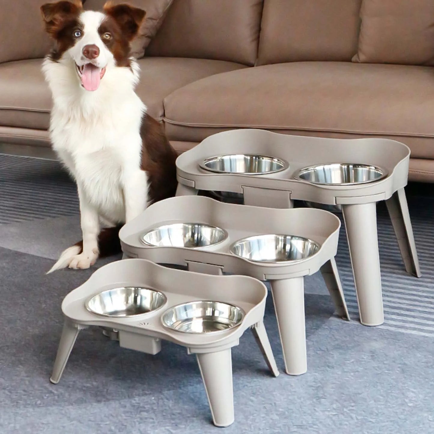 Raised Elevated Dog Bowl Stainless Steel No Spill Non Slip