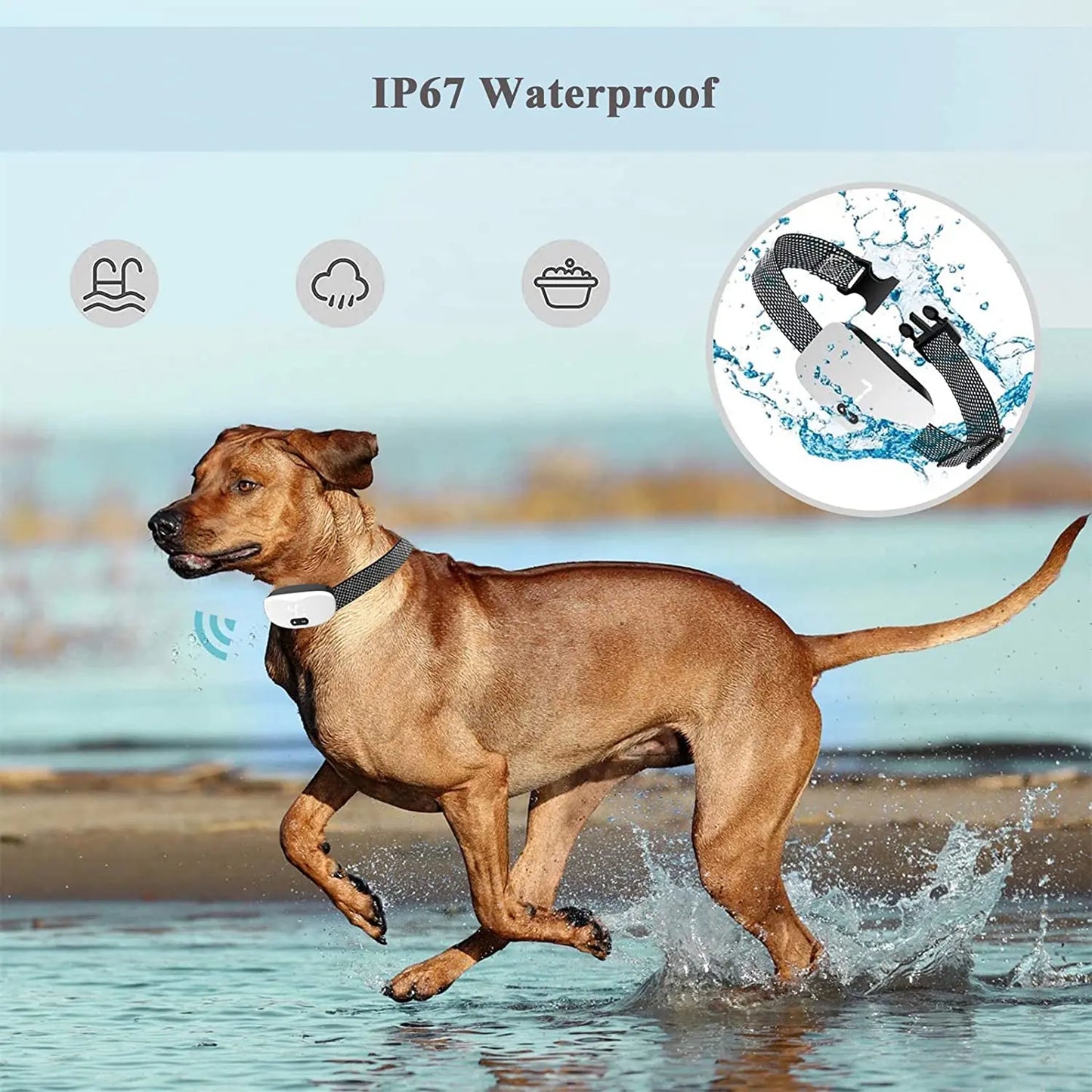 Dog Anti Bark Training Collar Beep Vibration Led for Dogs