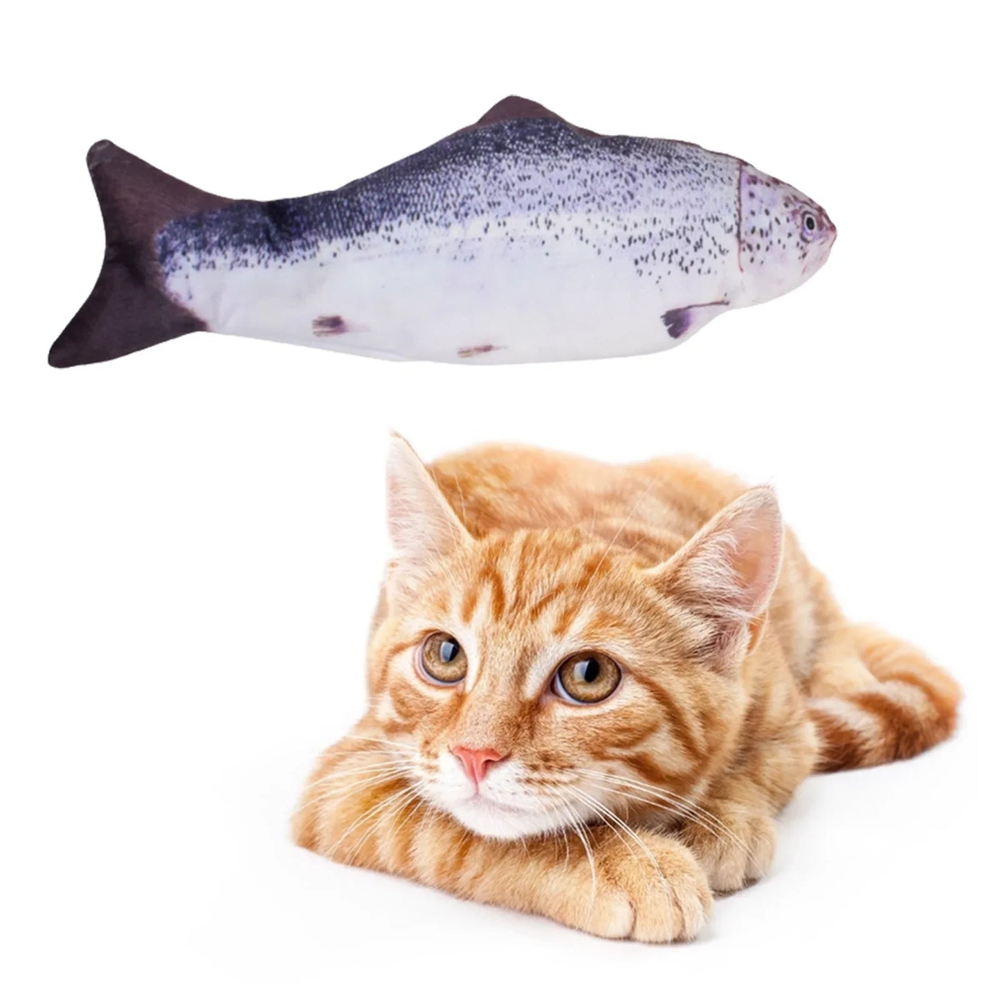 USB Charger Fish Cat Toy Interactive Floppy Realistic Chew