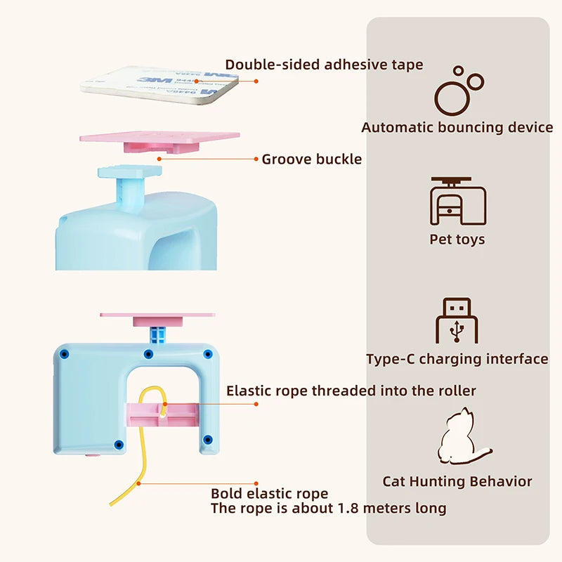 Cat Toy Swing Disc With Bell Hanging Interactive Rope Toy