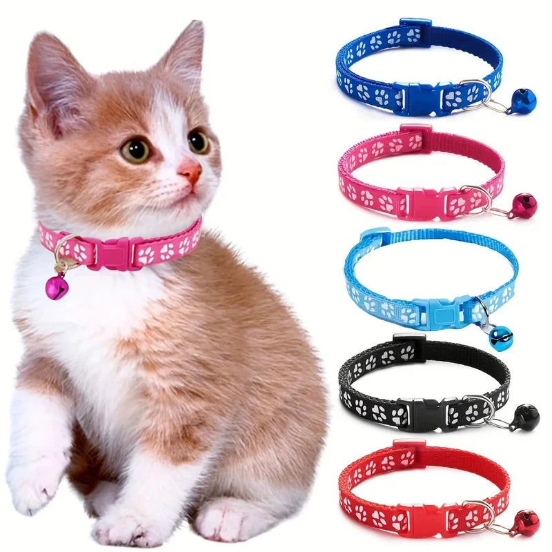 Adjustable Bell Cat Collar With Ribbon Decoration For Kittens