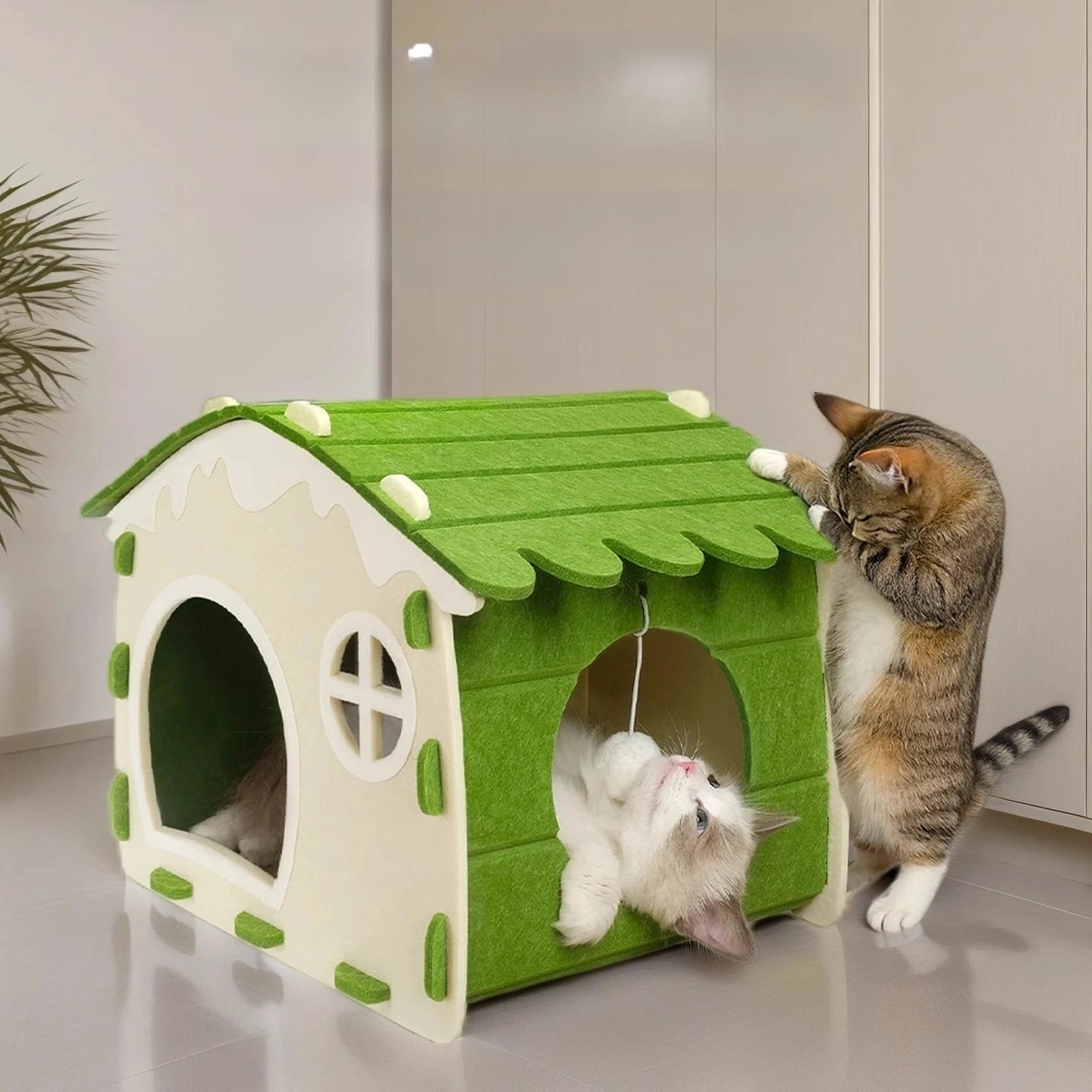 3D Cat Bed With Scratching Post And Corner Protection