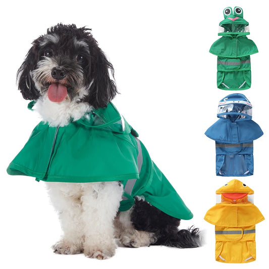 Reflective Dog Raincoat Waterproof Hooded Jacket for Dogs