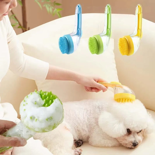 Pet Bathing Brush Silicone Massager For Dogs And Cats