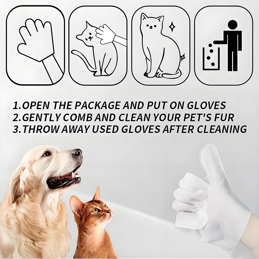 Six Pack Pet Glove Wipes For All Pets Everywhere Daily