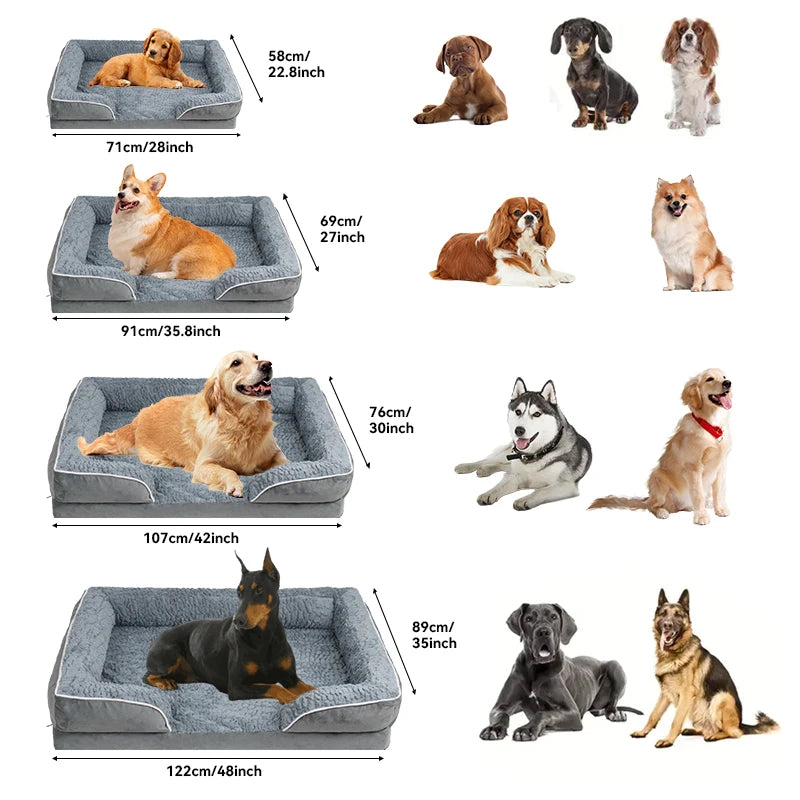 NONECN Dog Sofa Bed With Anti Slip Bottom Removable Cover