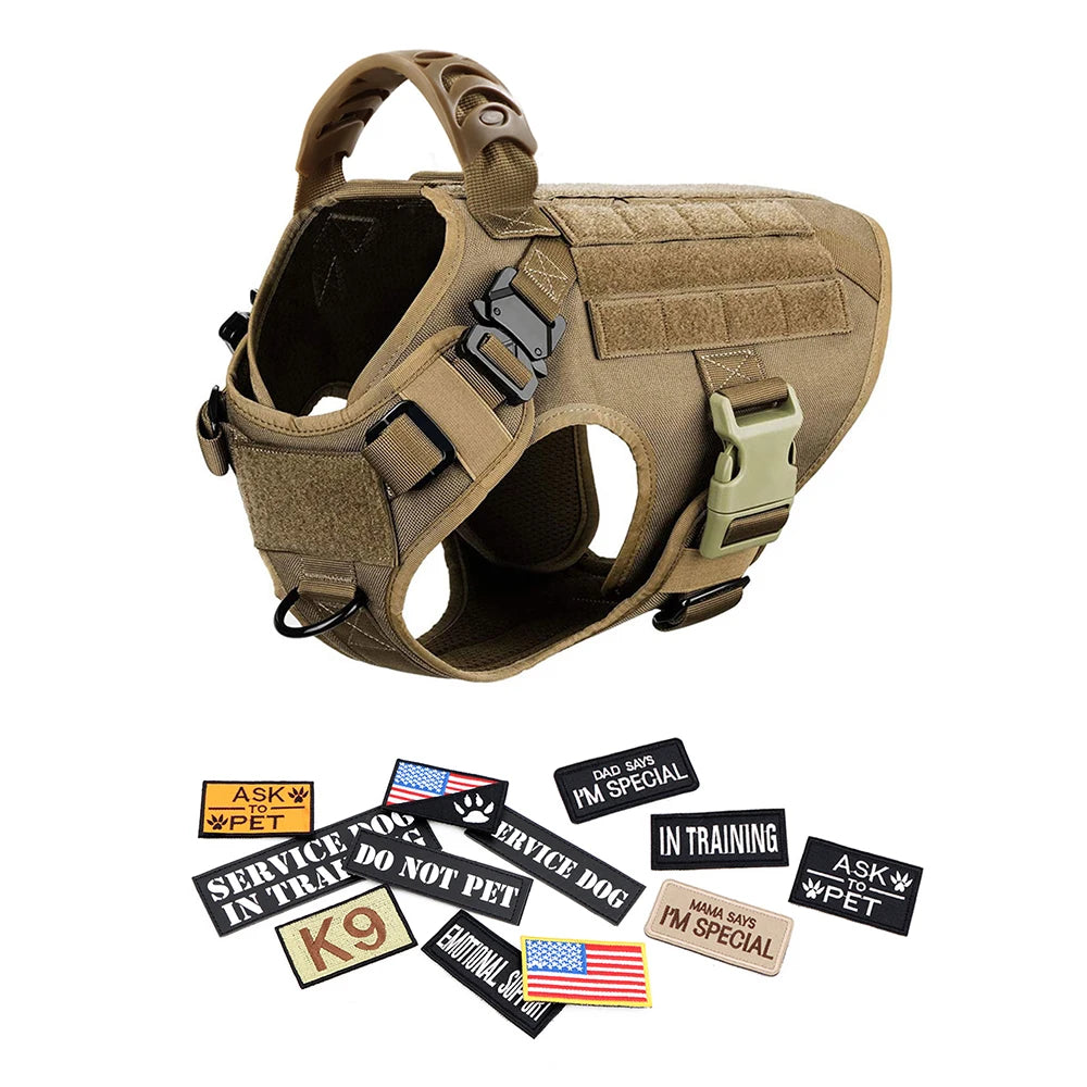 PETRAVELCN Military Dog Harness Vest Training Gear Set