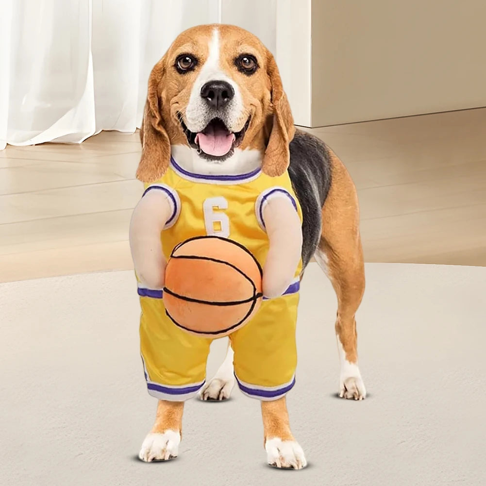 VAKINDCN Dog Basketball Player Costume With Ball Halloween