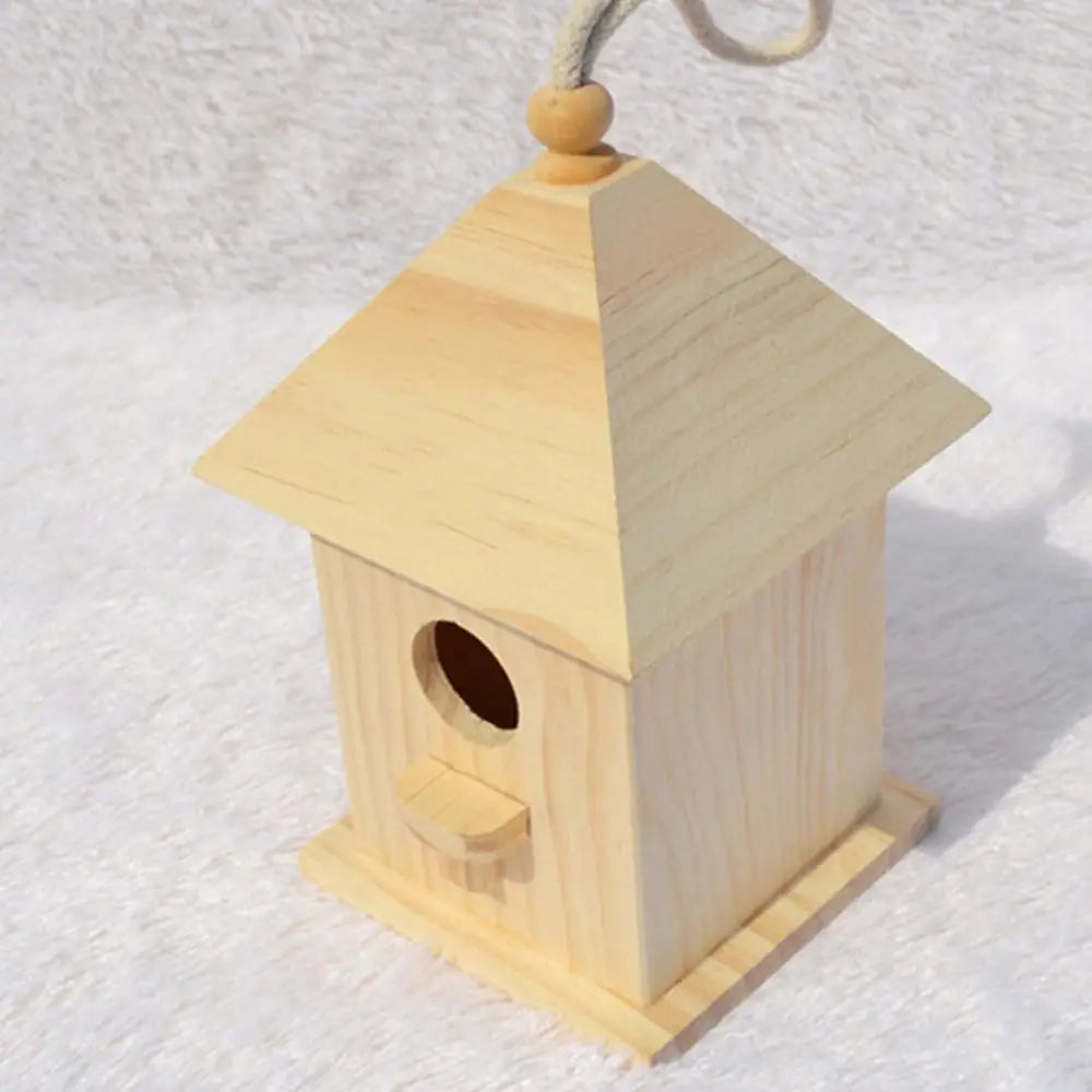 Wooden Hanging Birdhouse DIY for Small Birds Garden Decoration