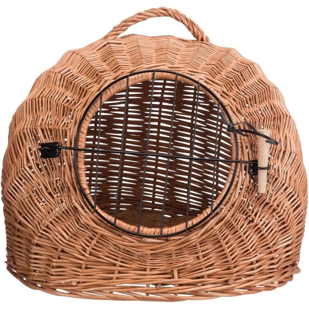 Classic Metal Cat Basket Carrier With Secure Front Door