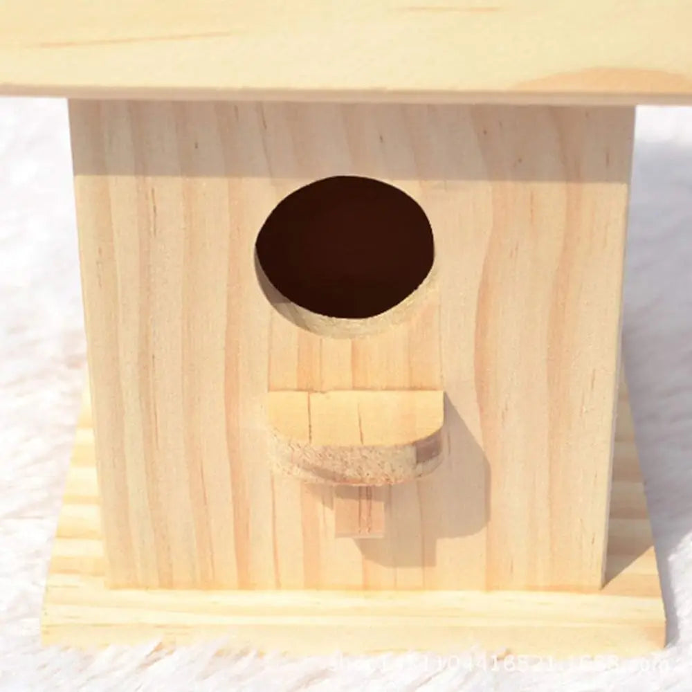 Wooden Hanging Birdhouse DIY for Small Birds Garden Decoration