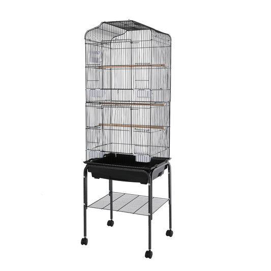 Heavy Duty Bird Cage With Stand And Wheels For Parrots