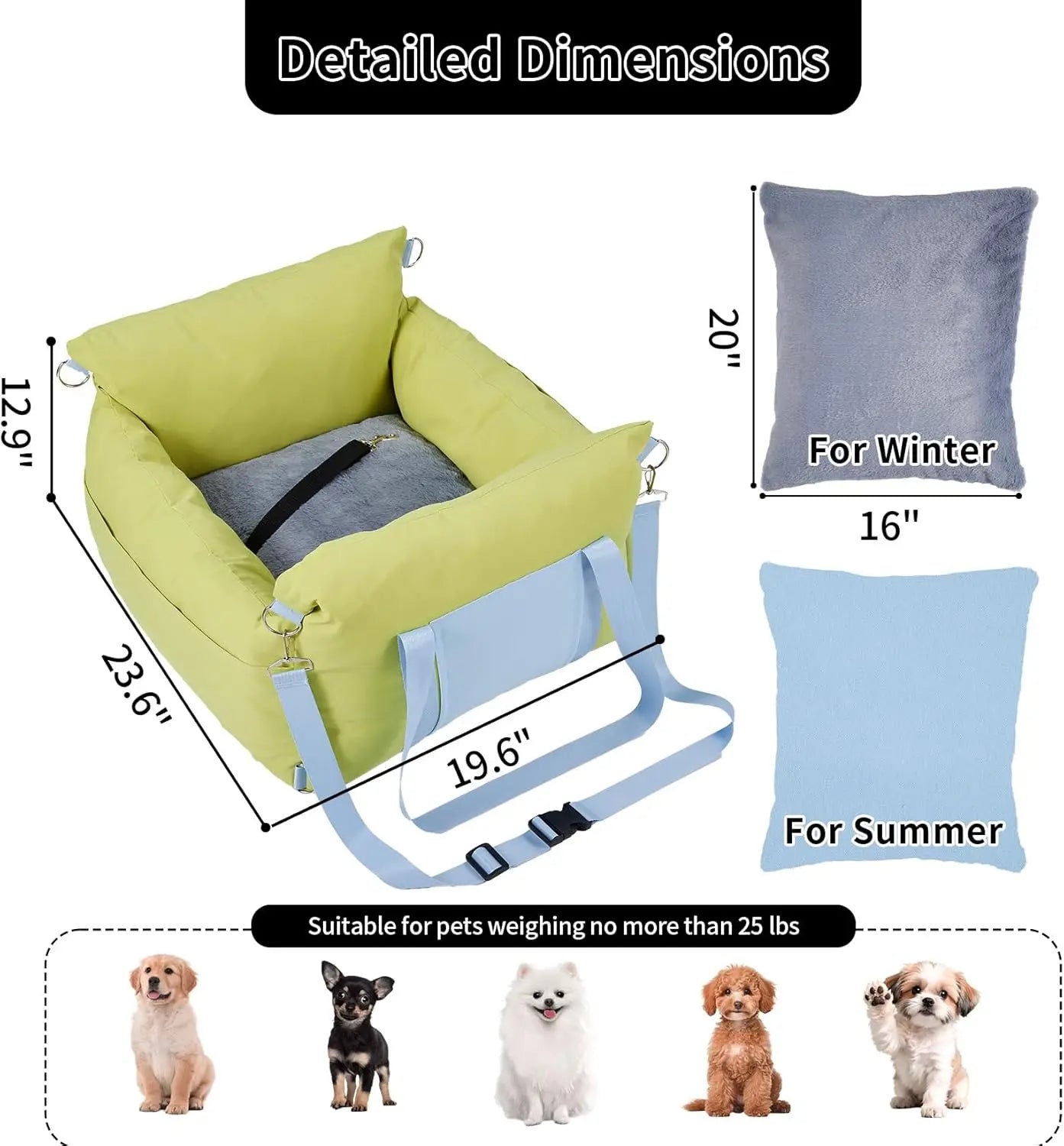 HiMISS Comfort Pet Travel Carrier Car Seat For Small Dogs