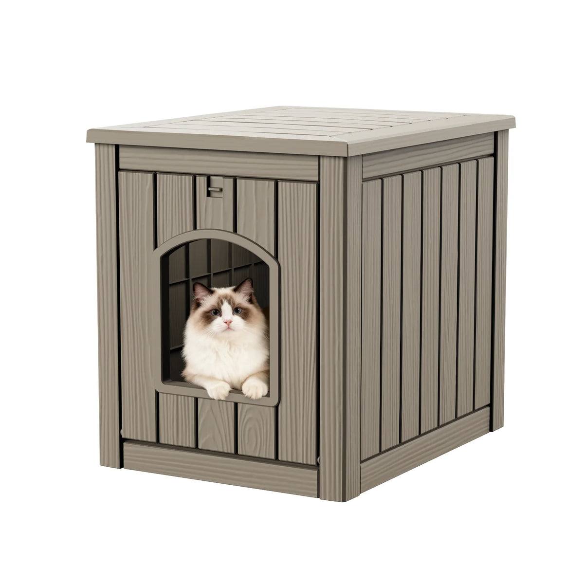 Indoor Outdoor Resin Cat House And Waterproof Pet Kennel Table