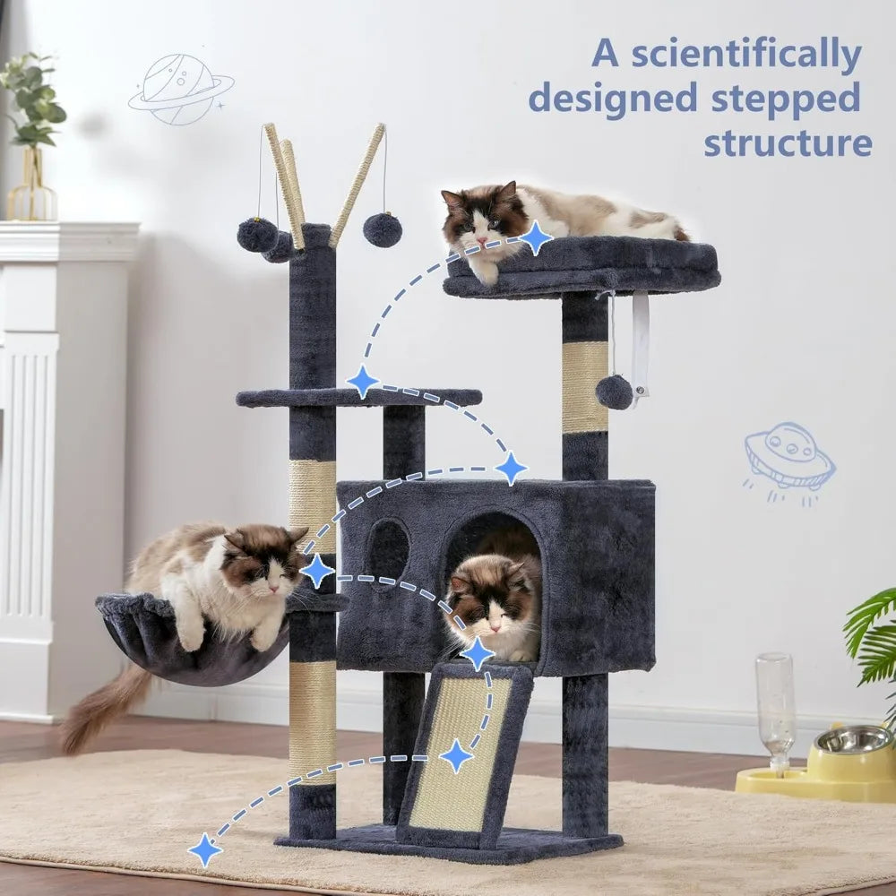 NBVCX Cat Tree Tower With Scratching Posts And Hammock