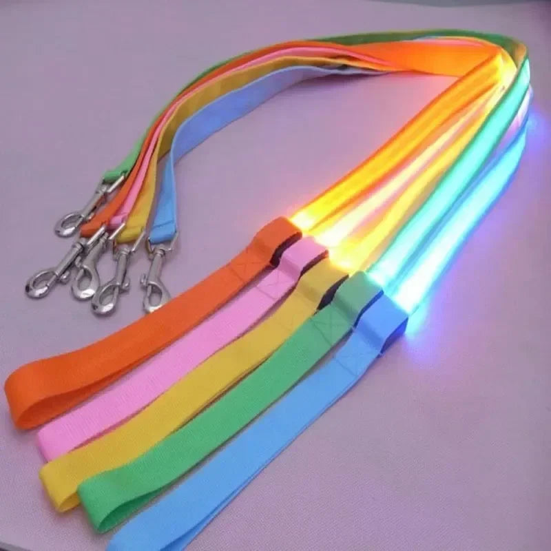 NONECN LED Light Up Dog Leash Luminous Rope Lead Safety