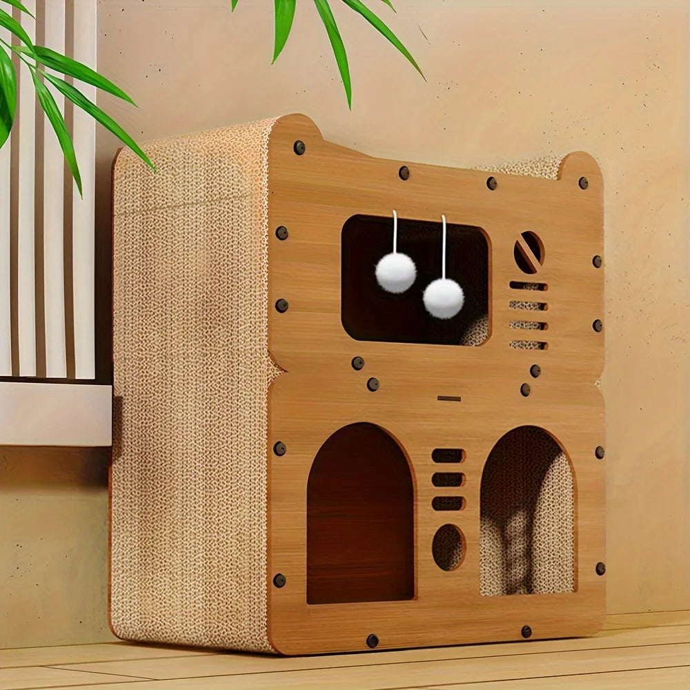 Spacious Cat House Condo With Dual Scratching Boards