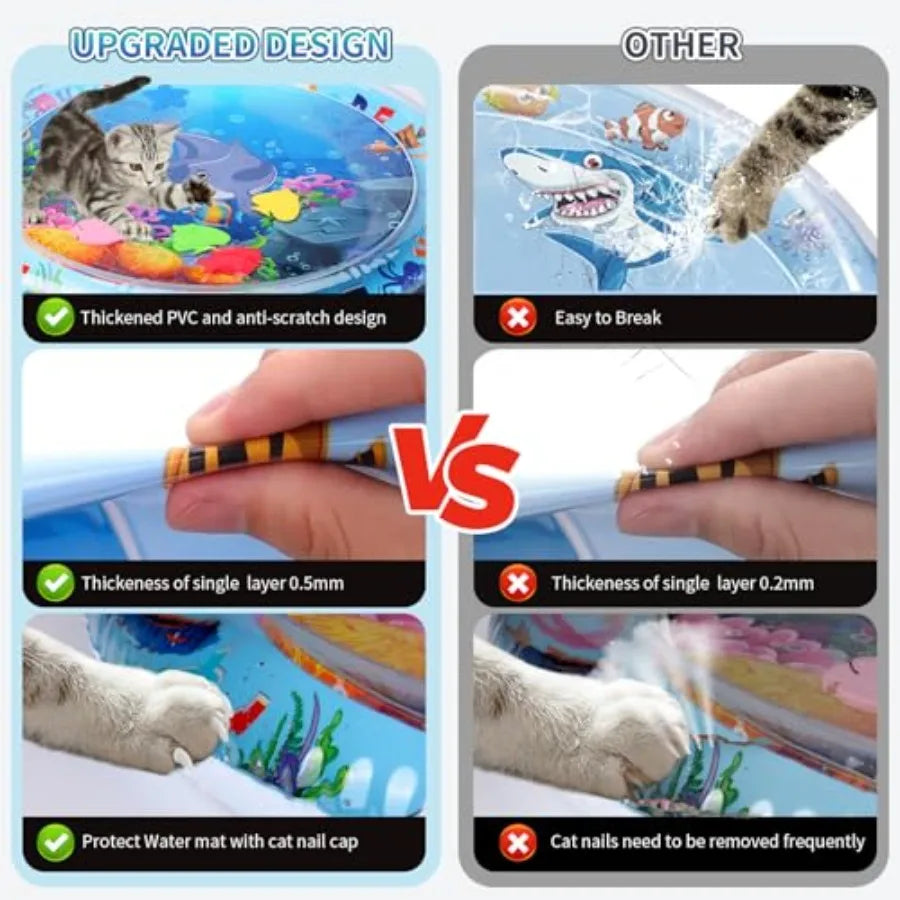 Cat Water Mat Anti Scratch Sensory Play Mat Unbreakable