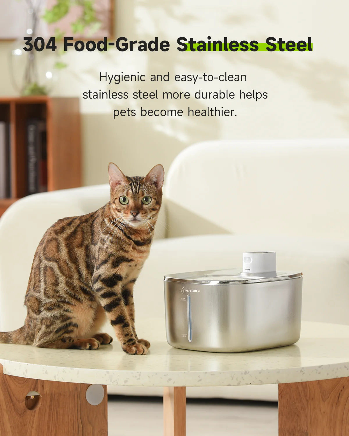 APETDOLA Wireless Cat Water Fountain With Automatic Sensor