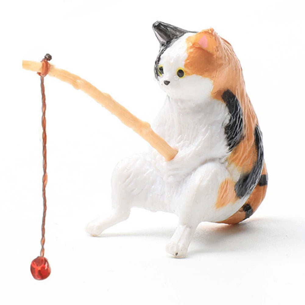 Alloet Kitten Fishing Ornament Aquarium Landscape Decor